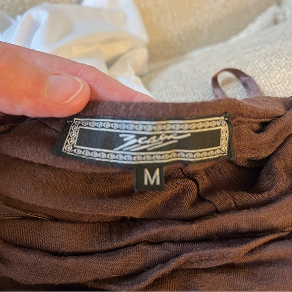 Women's Multi-Tiered Knit Long Skirt - Brown - Medium - Picture 5 of 5